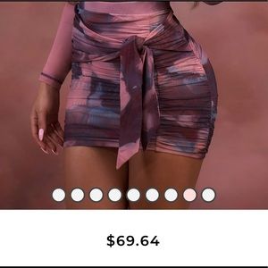 Oh Polly- Warp Front Ruched Mesh Mini Skirt